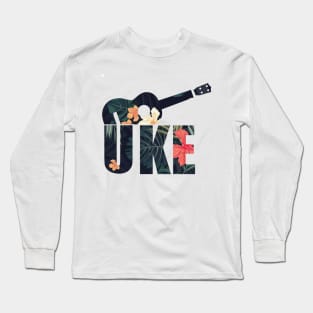 Hawaiin Ukulele Womans Tshirt Long Sleeve T-Shirt